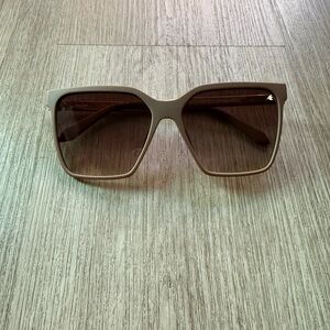 quay australia level up remixed matte brown oversized square sunglasses eyewear
